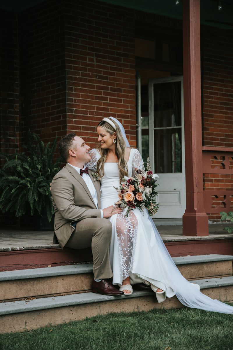 wedding photo of Haley & Aidan as the Bride and Groom.