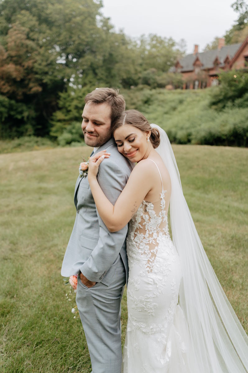 wedding photo of Haley & Aidan as the Bride and Groom.